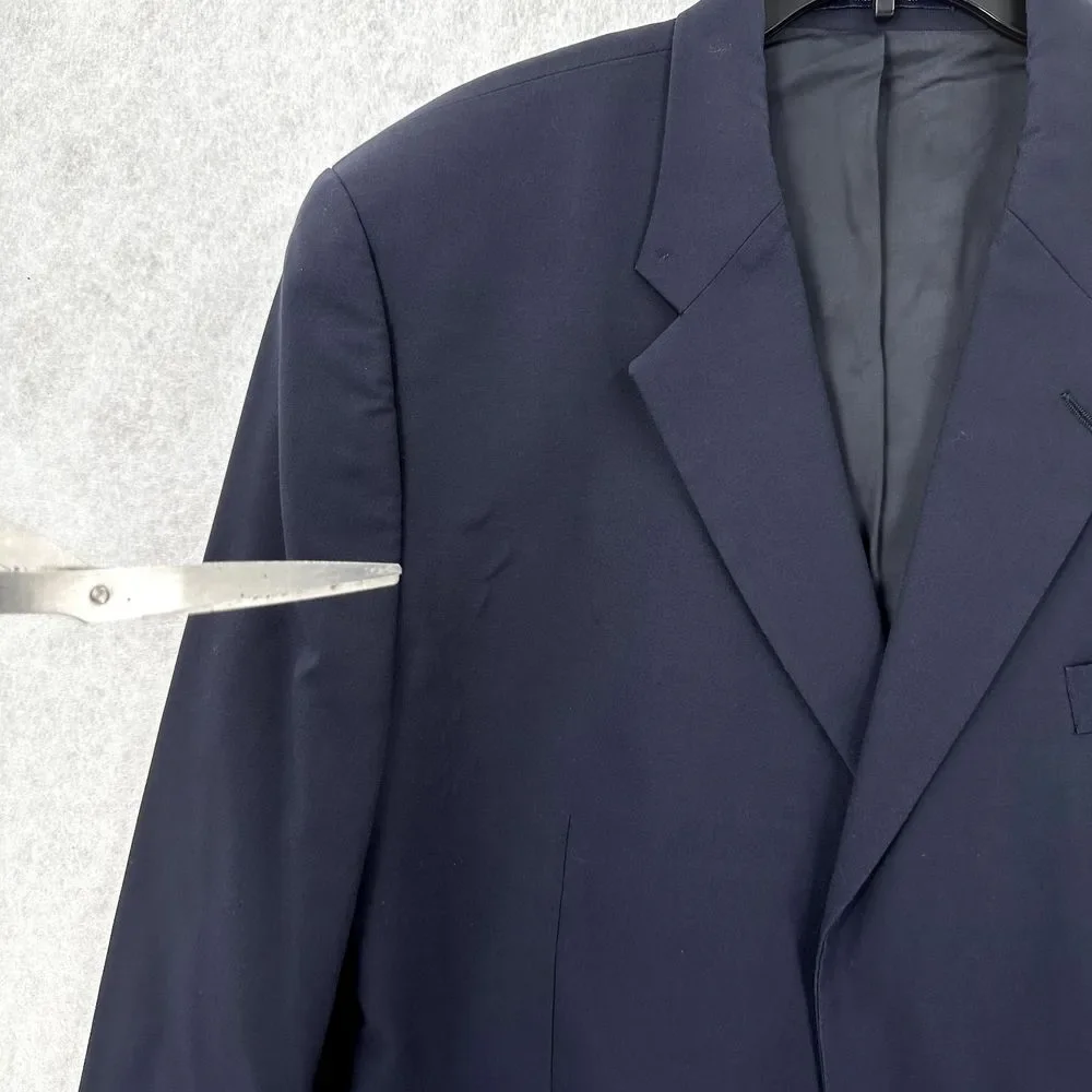 Chaps Ralph Lauren Blazer‎ Jacket 46R Wool Gold Buttons Navy Blue Sport Coat